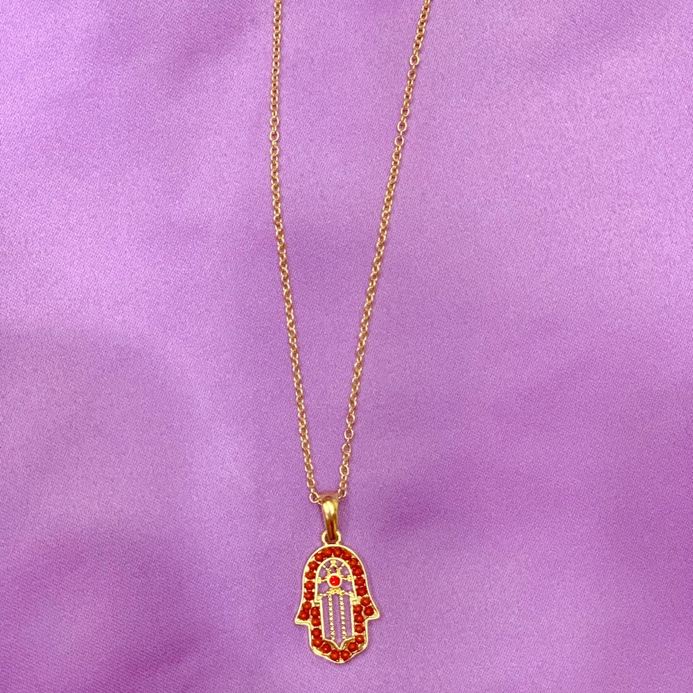 Brand New Red Hand Necklace